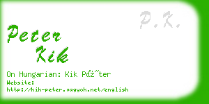 peter kik business card